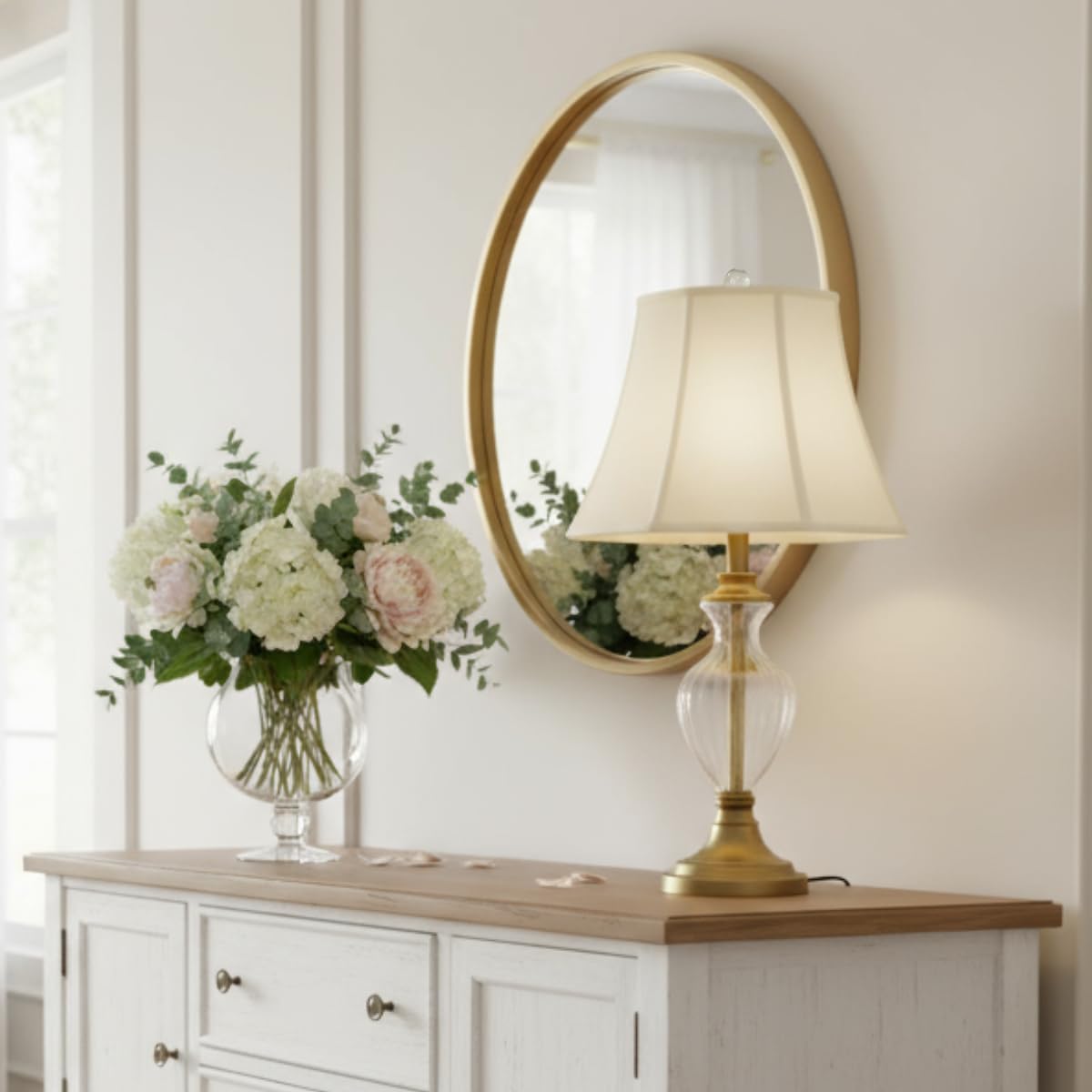 Royal Designs, Inc. BSO-701-16EG Flare Bottom Outside Corner Scallop Basic Lamp Shade, 9 x 16 x 12, Eggshell
