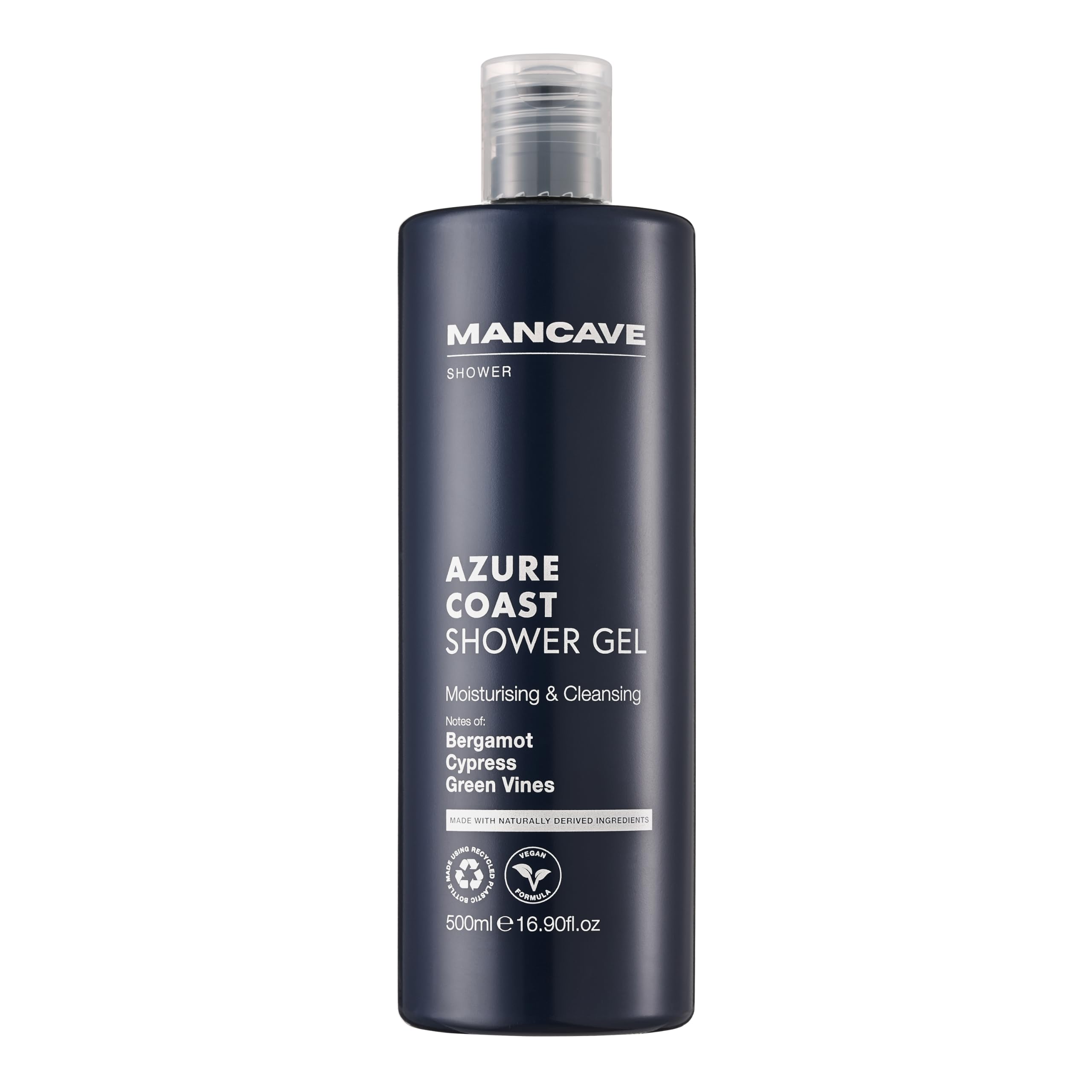 ManCave Azure Coast Shower Gel 500ml for Men, Refreshing Body Wash