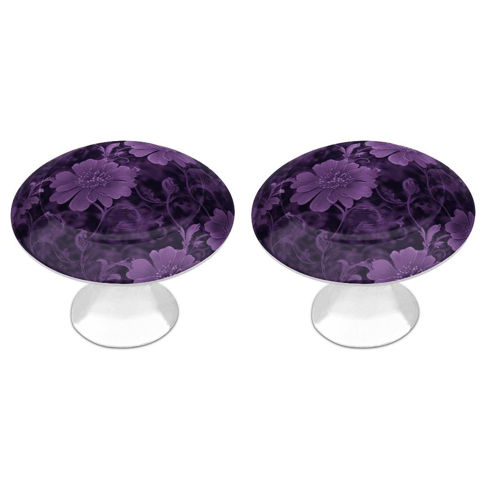 FekiLoot Purple Cabinet Knob Kitchen Drawer Knob Stainless Steel Round Drawer Pulls Modern Cabinet Hardware Vintage Dresser Drawer for Kitchen Bathroom Closet Dresser Cabinets
