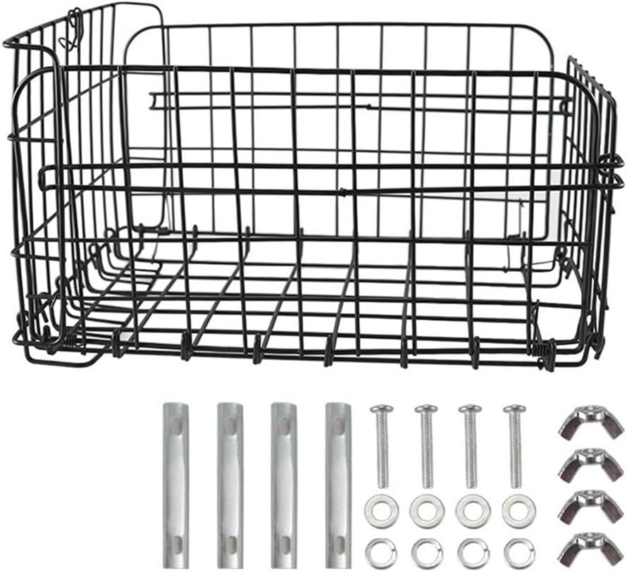 Bike Basket Bag Stainless Steel Foldable Rear Back Folding Large Capacity