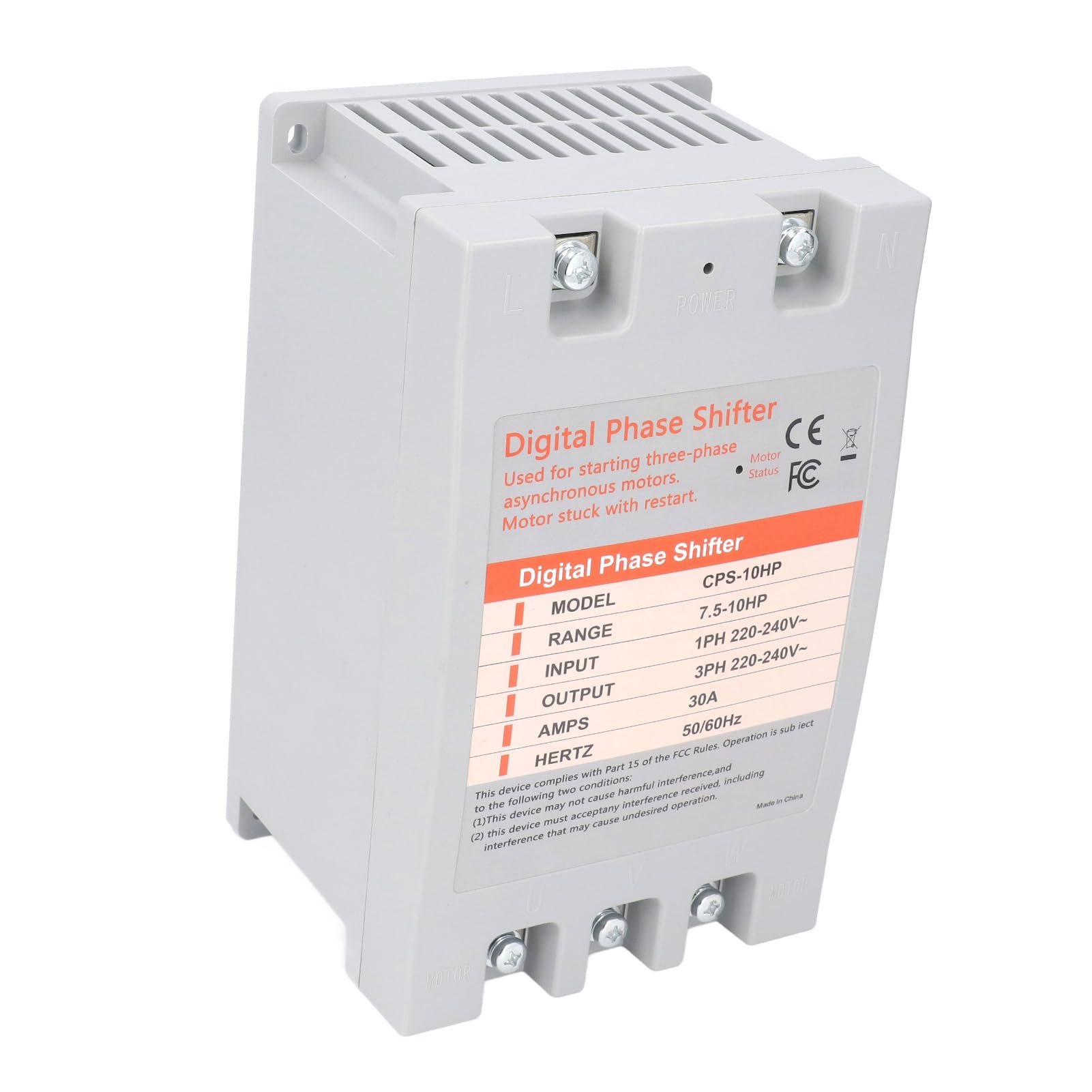 Generic Cyfrowy Konwerter Fazy, Wydajny Konwerter Jednofazowy na 3 Fazy o Mocy 7,5 KW do Niezawodnego Wyposażenia Silnika, Idealny do zastosowań Komercyjnych 220–240 V AC