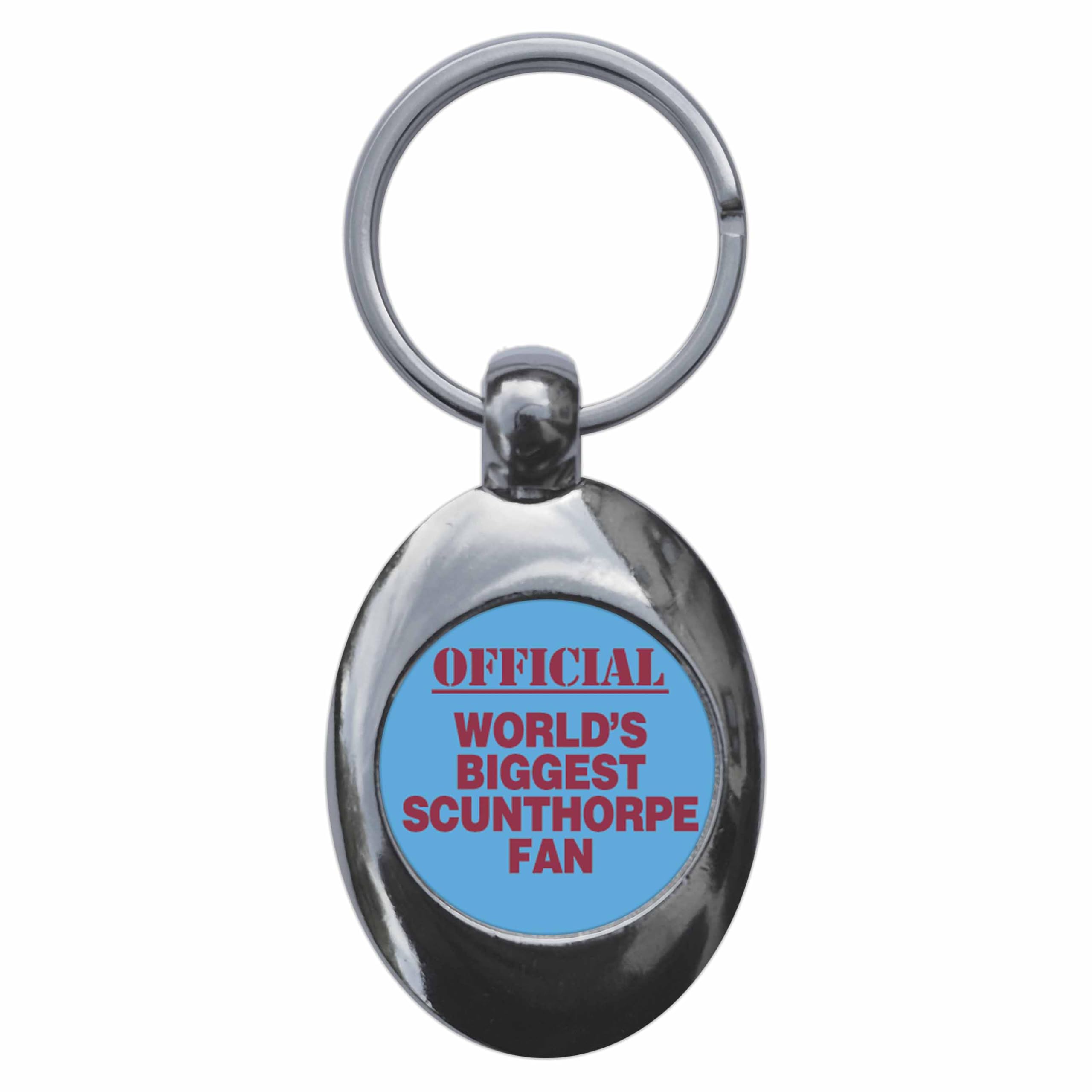 Ozorath World's Biggest Scunthorpe Fan Keyring with Trolley Coin