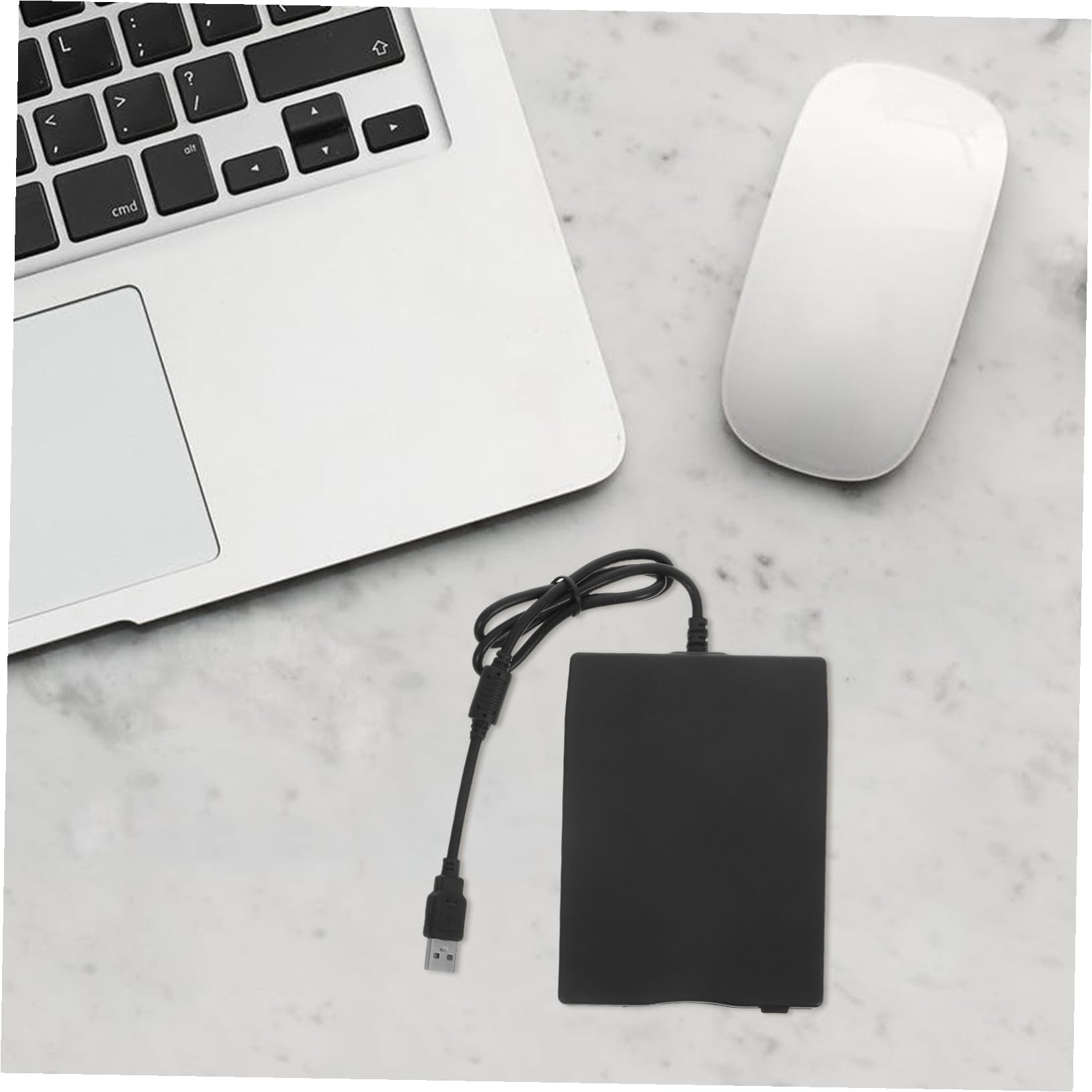 Lecteur de Disquettes Externe pour Ordinateur Portable et Bureau Noir en Abs Compatible USB, Taille Compacte et Transfert Rapide de Données