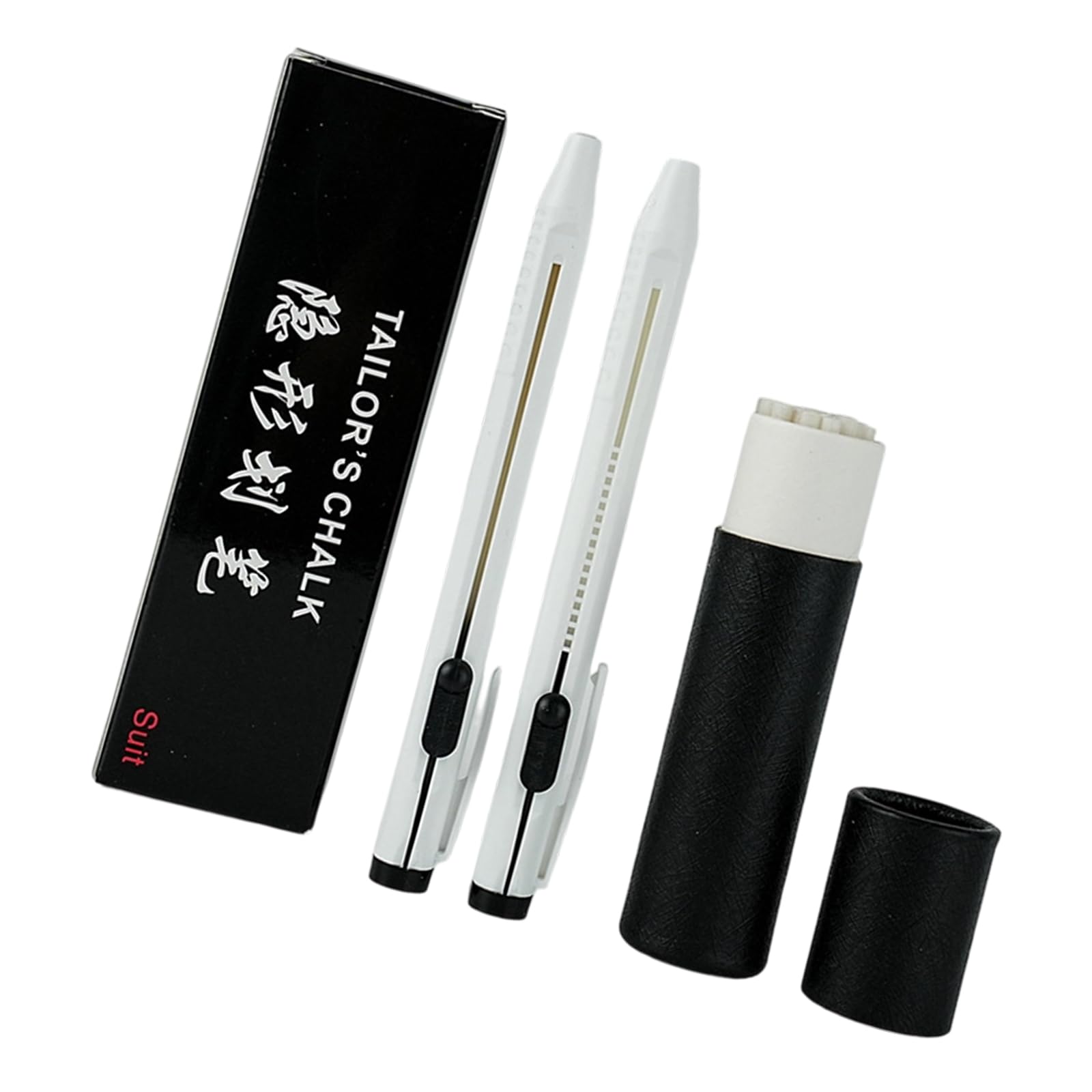 Tsophreniq Fabric Marking Pen Refillable Tailor Chalk Includes Box of Refills for Fabric Cutting Sewing Dressmaking Disappearing Marker Quick Marker
