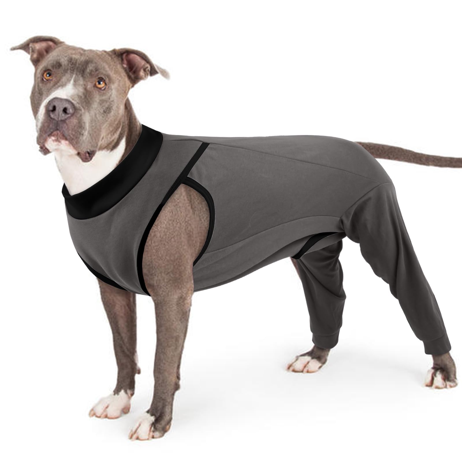 PUMYPOREITY Dog Body Suit after Surgery, Surgical Suits for Male Dogs Anti Licking Sleeve Cover the Suture/Stitched Areas(Grey, XL)