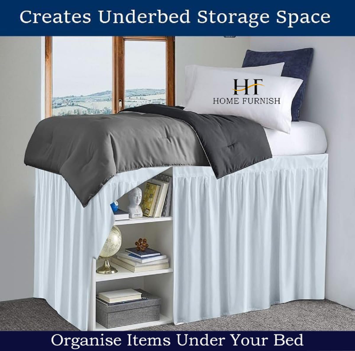 Bettrock Für Twin XL Bett – 100% Mikrofaser, 91,4 Cm Lang, Hellgrau – Perfekt Für Schlafsaal Oder Gästezimmer