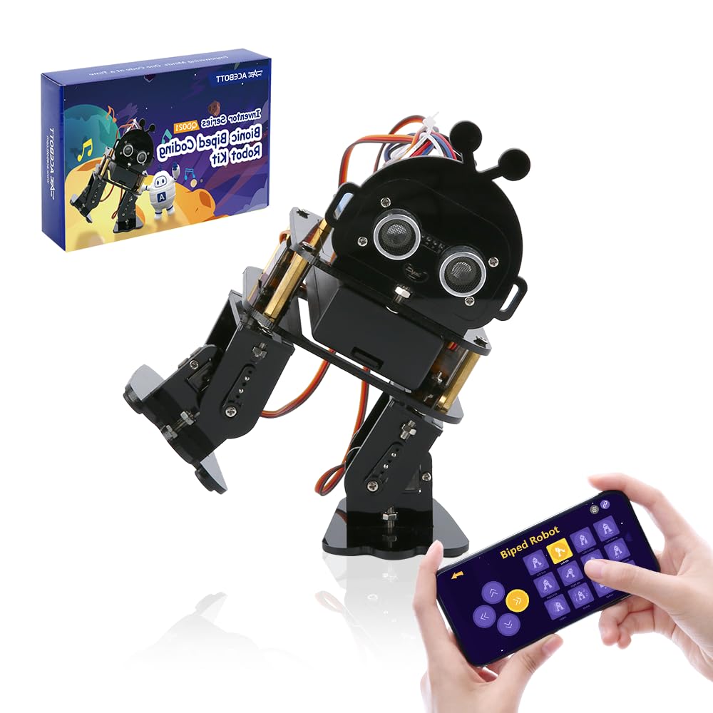 ACEBOTT Biped Robot Kit STEM Toys Science Kit for Kids, Bionic Bipedal Robotics Programmable Coding Crafts Set for Arduino ESP32, Birthday Gift for Age 8-12 Boys Girls Teens