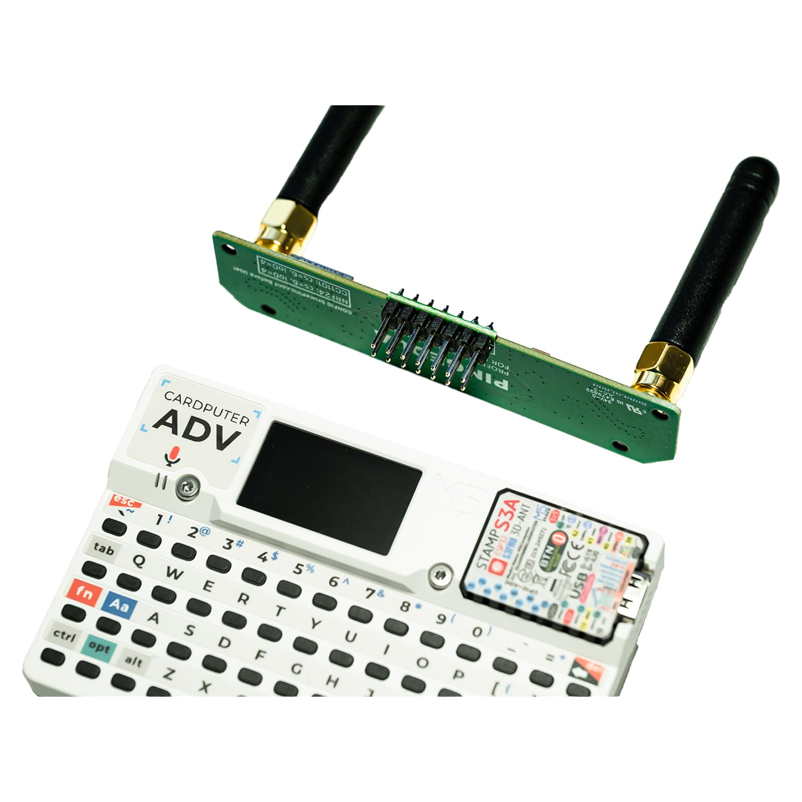 Płyta rozwojowa RF 2 w 1 do M5Stack Cardputer ADV, kompatybilna z NRF24 i CC1101, ulepszone filtrowanie mocy, stabilny moduł edukacyjny 2,4 GHz i 433 MHz (Cardputer nie jest dołączony)