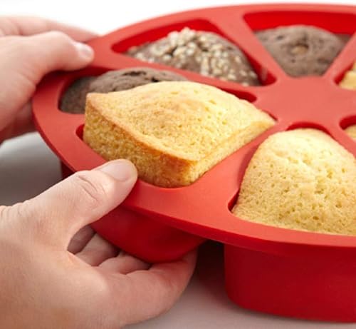 Miniatura 5 de Molde para scone con 8 ranuras, molde para rebanadas de pastel para hornear bollos, molde triangular de silicona para tartas, molde dividido para