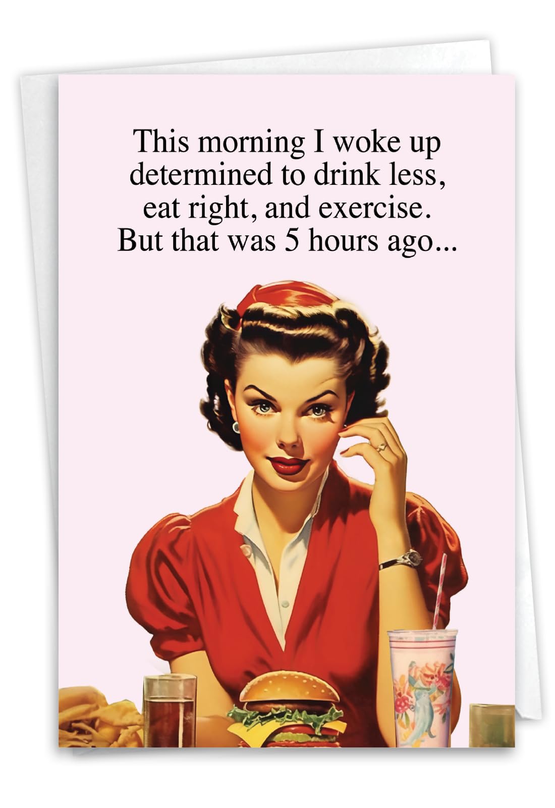 NobleWorks, Funny Birthday Greeting Card with 5 x 7 Inch Envelope (1 Card) Bday Five Hours Ago C10831BDG — image 1