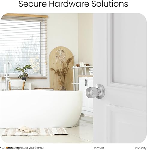 Vista 33 de HOSOM Pomo de puerta con cerradura y llave, perilla de puerta de entrada con llave, cerradura de puerta exterior e interior para puerta delantera
