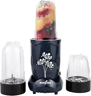 Kenstar Nutrino Mixer Grinder Blender | 3 Jar 350W | High Power Motor Juicer | Blender and Mixer | Durable ABS Body | Blue & Black