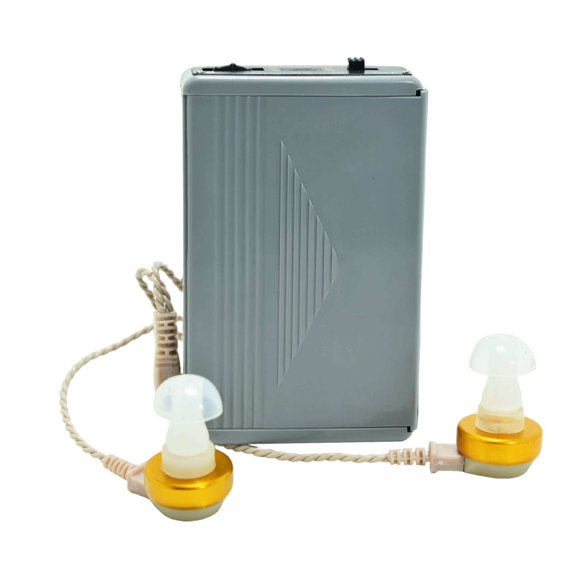 Dishan Power Tone Both or Single Ear Use Hearing Machine Sound Enhancement Amplifier Pocket Model Hearing Aid Device (Beige)