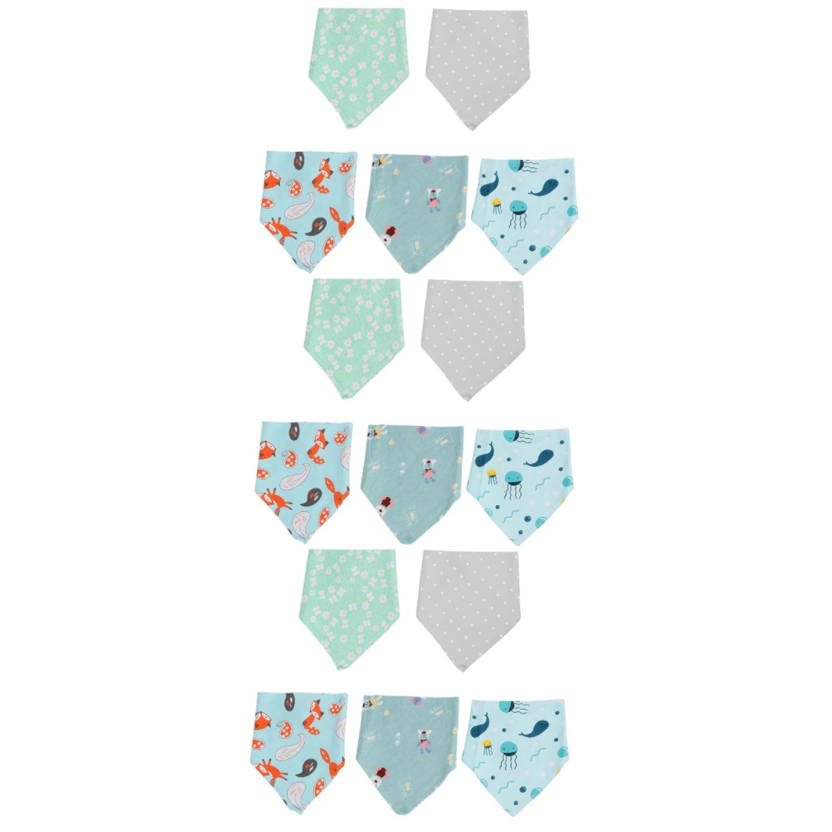 Toyvian 15 Piezas Bufanda Impermeable Fular Pañuelos Toallas De Saliva Bufandas Triangulares Infantiles Niño Triángulo Babero