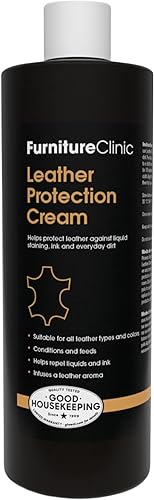 FurnitureClinic Crema de protección de cuero Acondicionador y protector de cuero para asientos de automóvil muebles de cuero zapatos y más 17 onzas