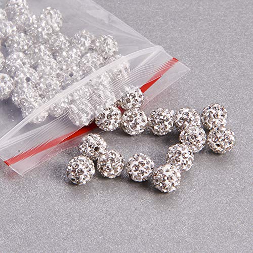 NBEADS 50 Pcs 6mm Crystal Disco Ball Beads Rhinestone Beads Jewelry Making Charms(Grade A) - Image 4