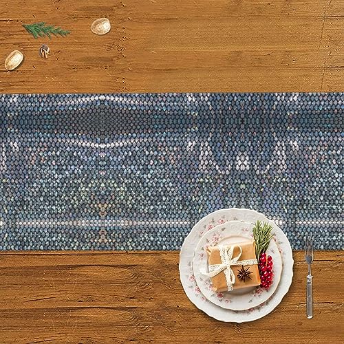 Chemin de table de Noël écaille argenté 152cm pour table Thanksgiving - 6