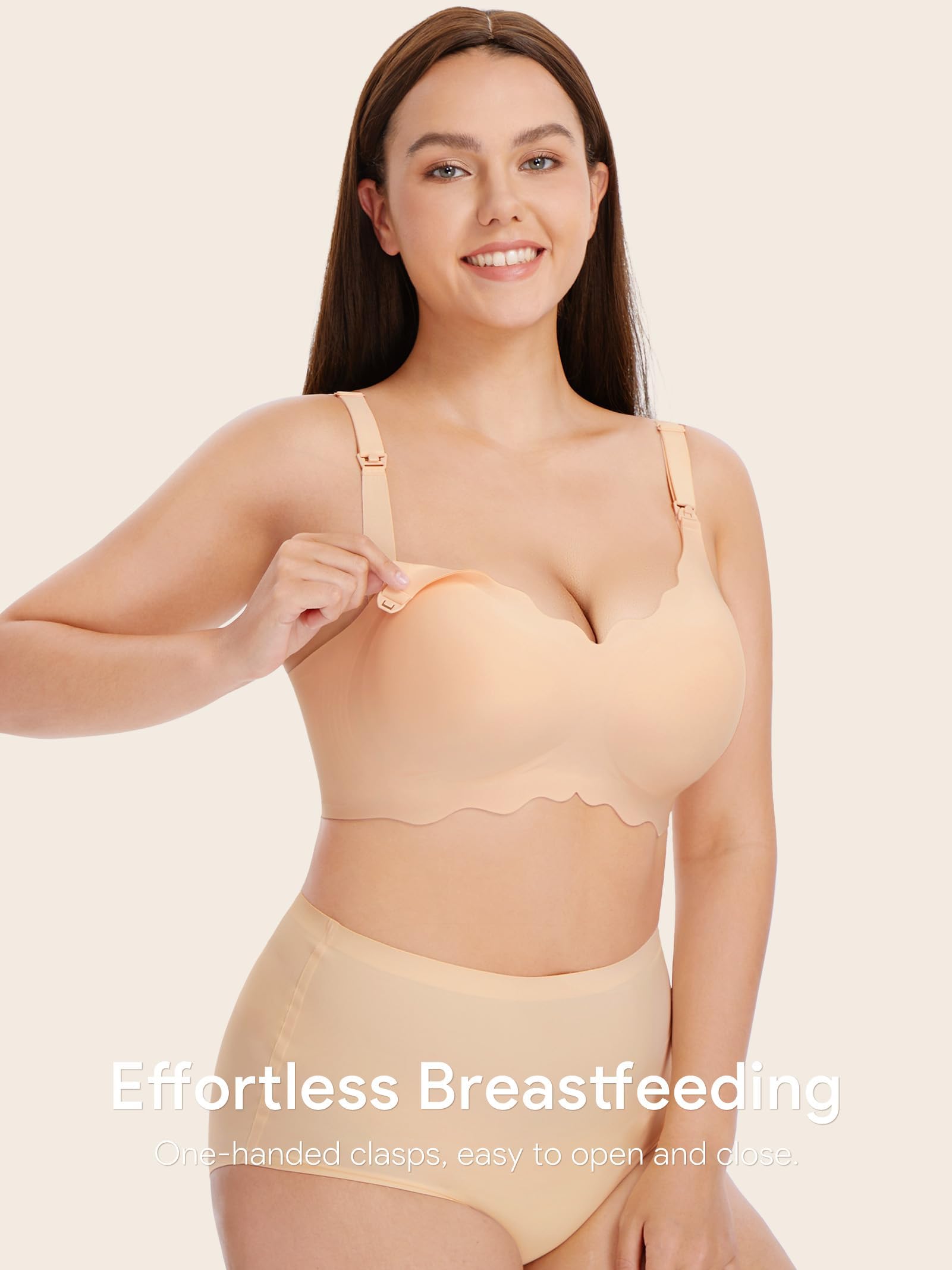 HBselect Schwangerschafts Still BH Nahtloser BH ohne Bügel Still-Bustier Seidig Nursing Bra Stillen und Schlaf Ohne Bügel für Damen