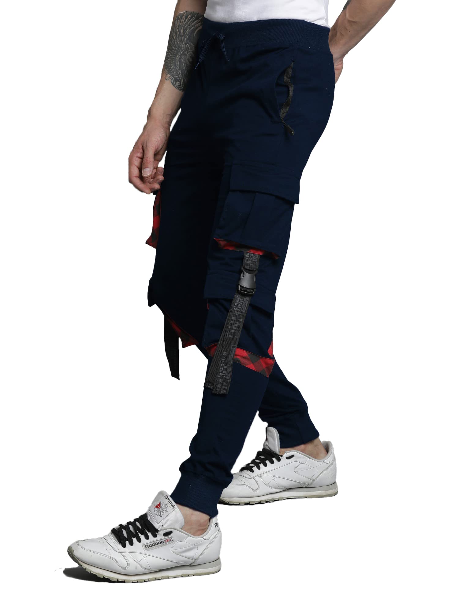 ManiacMen's Cargo Black Cotton Jogger