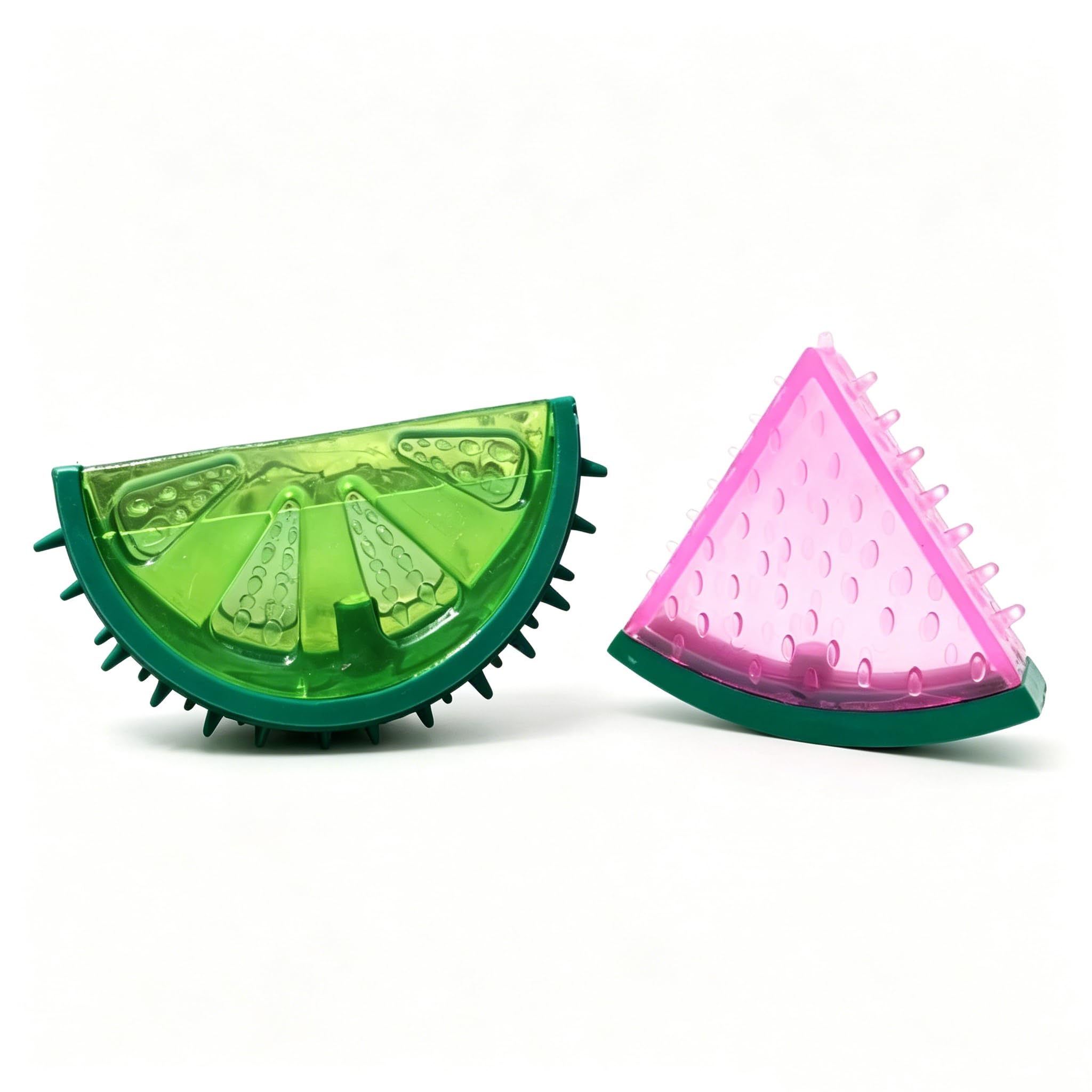 CavspkArt 2Pcs Pet Chew Toys, Watermelon and Lemon Shape Freezable Teething Toy for Puppies, Freezable Interactive Rubber Dog Toy