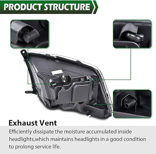 Miniatura 8 de GRAND ORANGE Faros delanteros LED estilo tablón compatibles con Dodge Ram 2013-2019 1500 2500 3500 FÁBRICA PROYECTOR 9 PIN MODELO lente transparente