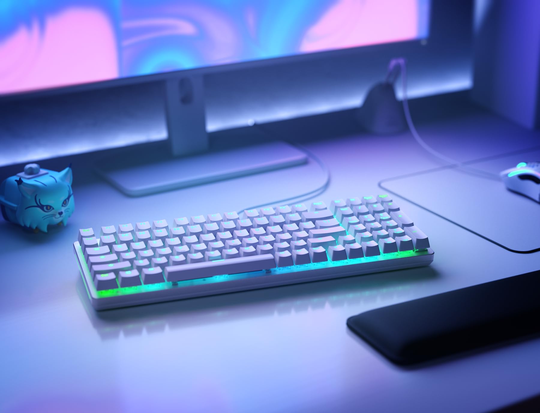 GLORIOUS GMMK 2 Full Size 96% Teclado Mecánico Hot Swap QWERTY ES (Blanco) | Switches lineales preengrasados, retroiluminación dinámica, placa aluminio, componentes dobles duraderos, perfil ergonómico