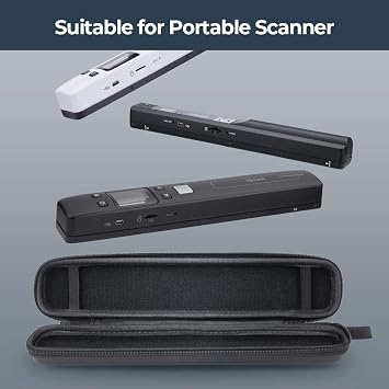 MUNBYN Portable Scanner, Photo Scanner for A4 Documents Pictures Pages Texts in 900 DPI Silver and Hard Travel Case for Iscan