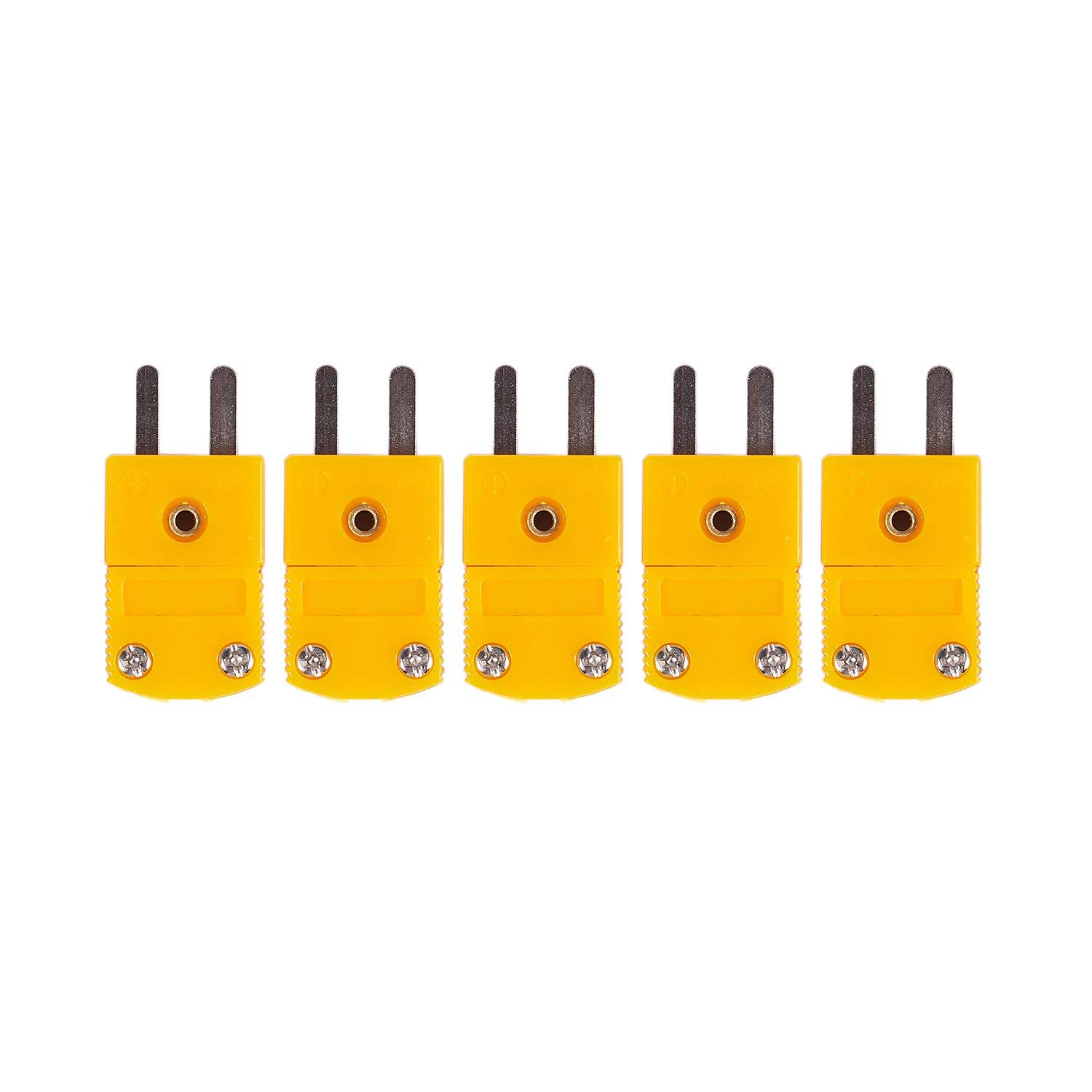 DUAO 5Pcs RTD Circuits K Type Temperature Sensor Thermocouple Plugs Yellow