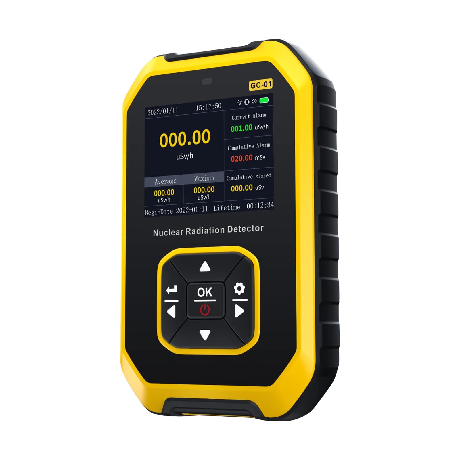 Geiger Counter Nuclear Radiation Detector - Radiation Dosimeter with 3 Alarm Modes LCD Display, Portable Handheld Beta Gamma X-ray Rechargeable Radiation Monitor Radioactivity Meter