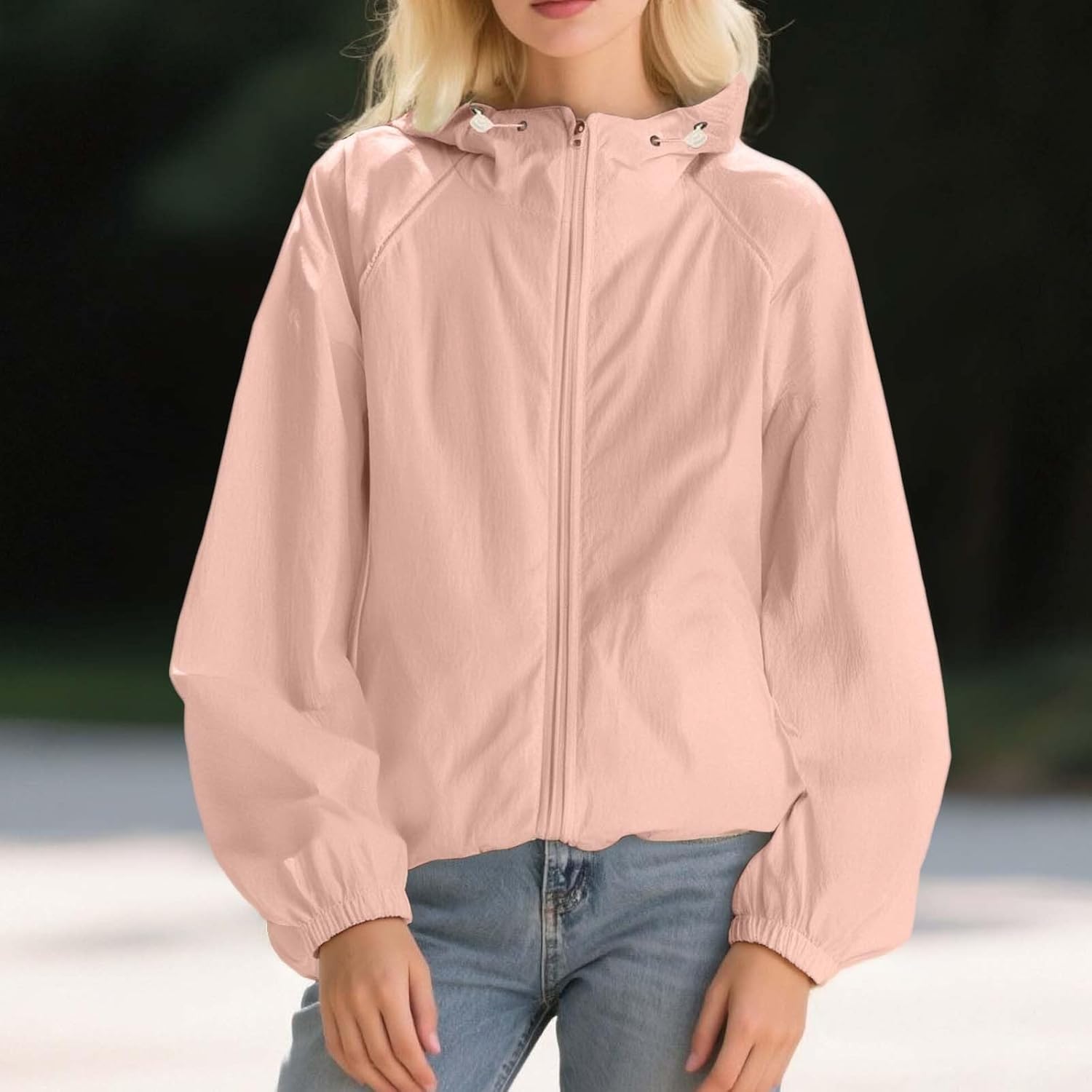 男女兼用アウトドアフード付き薄手涼しく ゆったりカジュアルカップル肌日焼け止め服 ジャケット レディース 入学式 大きいサイズ チェ