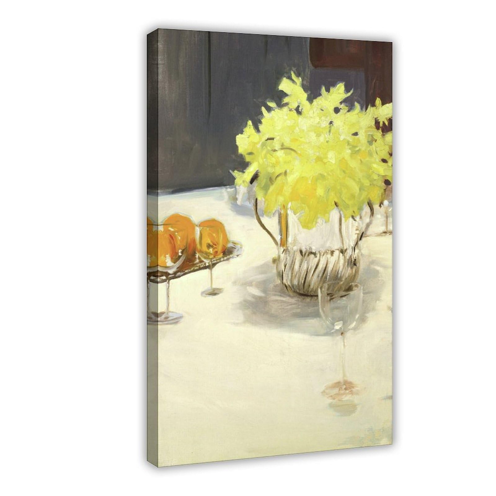 ANFOTCM Stampa artistica su tela con John Singer Sargent, natura morta con narcisi, decorazione rustica per soggiorno, bagno, camera da letto, 40 x 60 cm