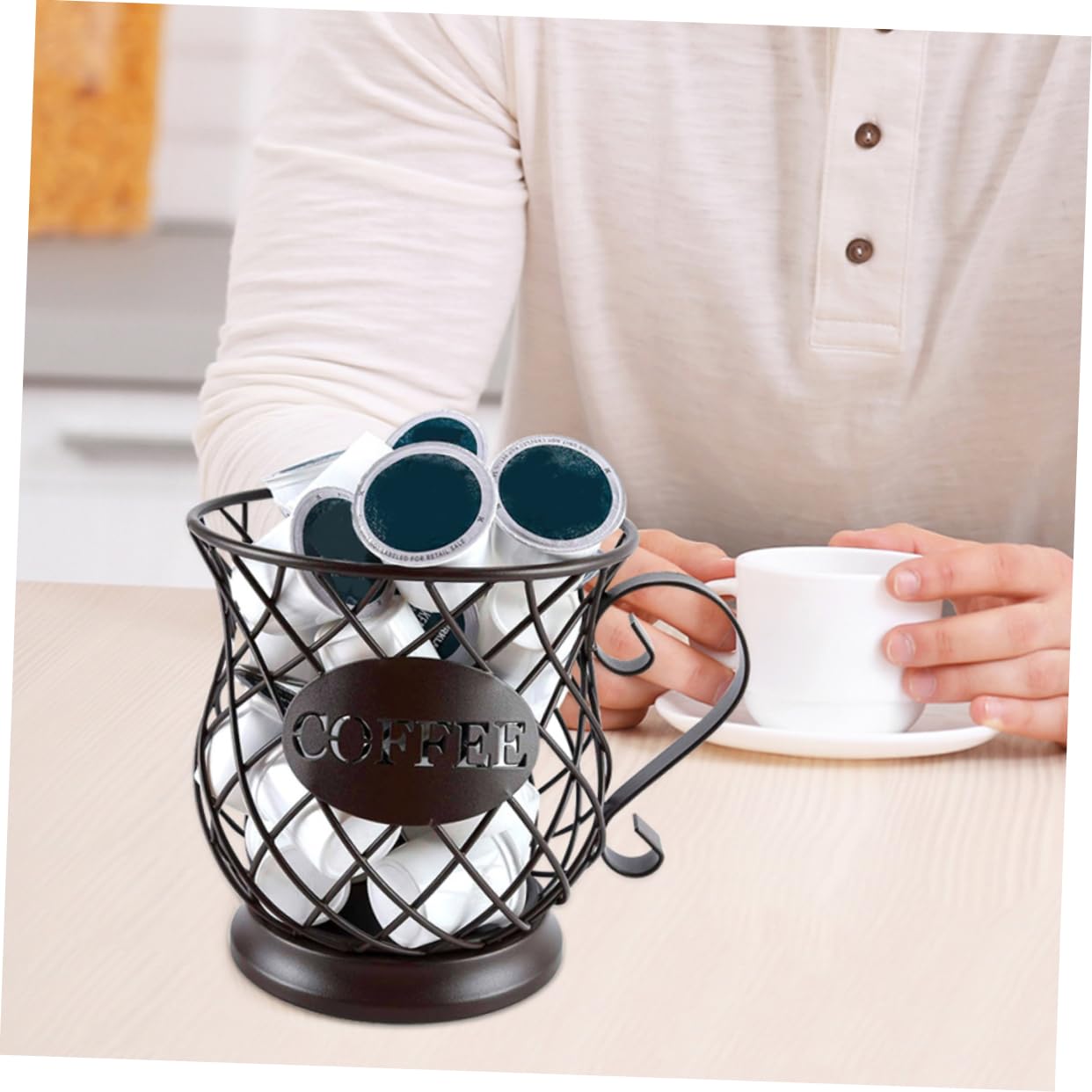 ULTECHNOVO Porte-ustensiles Rangement Élégant Cuisine en Fil de Fer Noir Support Polyvalent et Stable pour Fourchettes et Baguettes pour Comptoir Cuisine ou Balcon