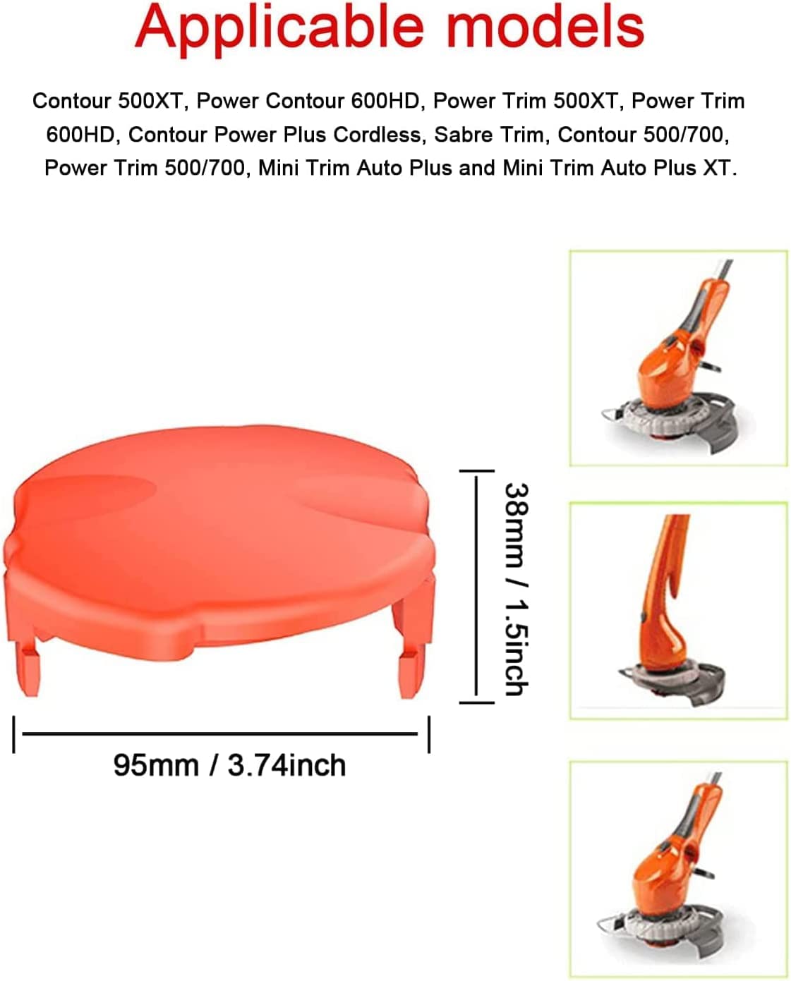 MOECSHSY Trimmer-Spulenabdeckung Für Flymo – 2 Stück, ABS-Material, Kompatibel Mit Contour XT, 500, 600HD