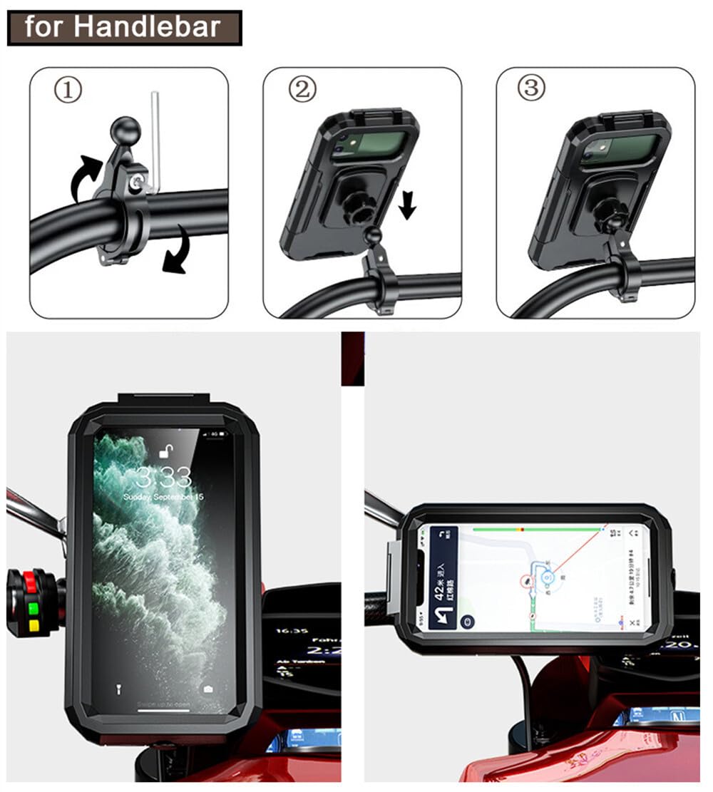 Supporto impermeabile del telefono del manubrio per la bici