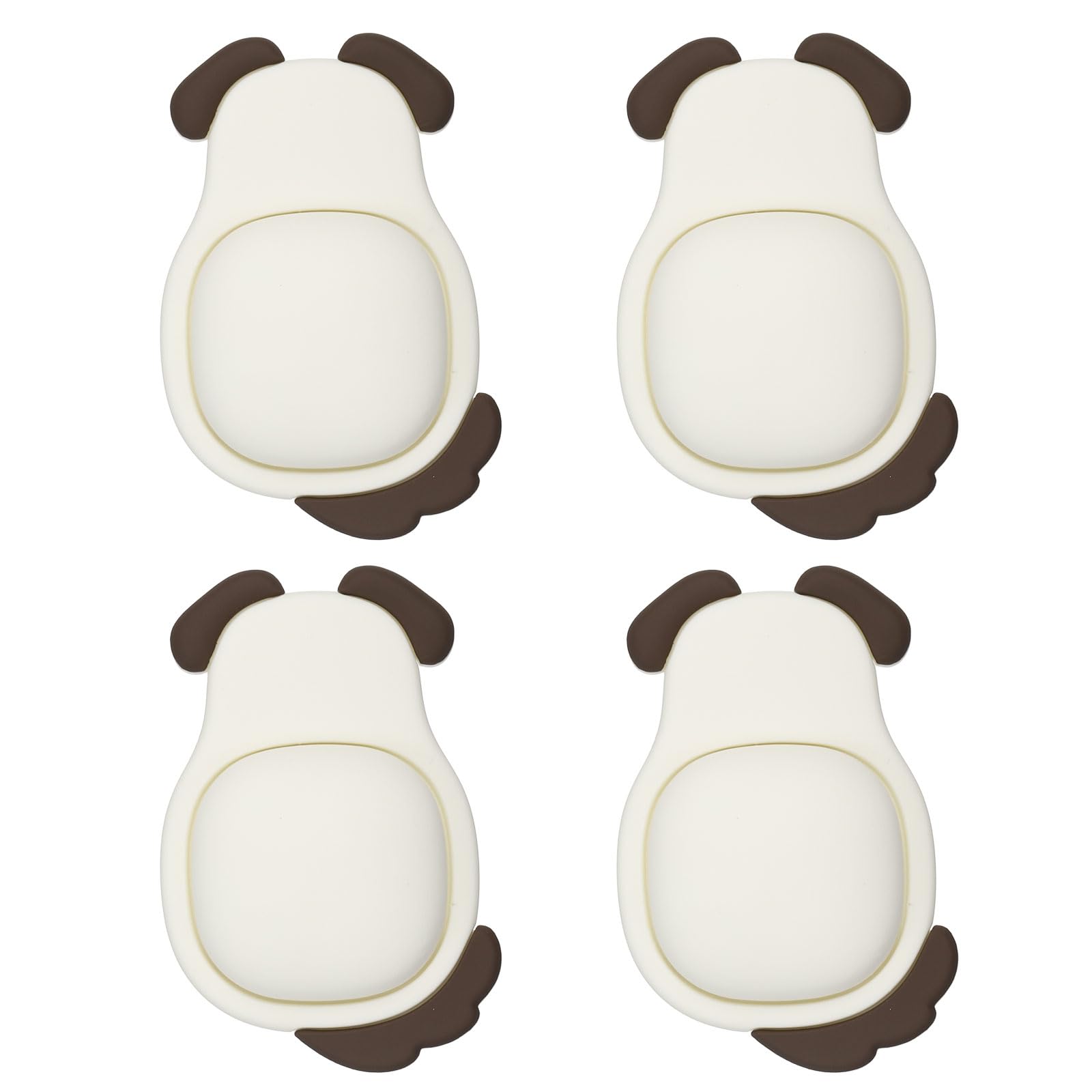 PATIKIL 4Pcs Door Knobs Stopper, Dog Design Door Handle Bumper Guards, Self-Adhesive Wall Protectors for Door Handle Table Corner and Home Decor, Brown