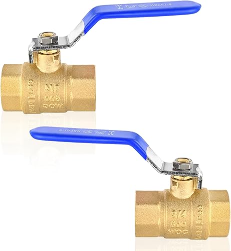Miniatura 23 de Paquete de 2 válvulas de bola roscadas HeSun FIP de 3/4 de pulgada, válvula de cierre de latón de puerto completo, NPT hembra de 3/4" x NPT hembra