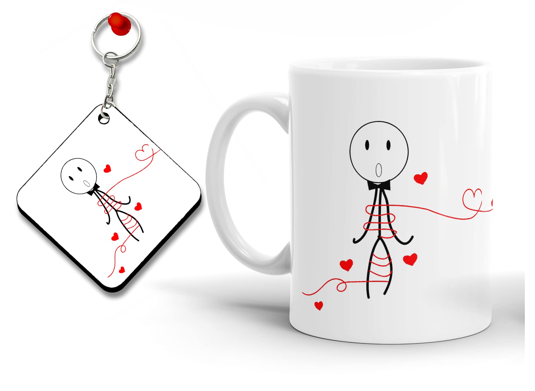 PRAMONITA Valentine Couple Gifts Coffee and Tea Mug Gift for Birthday/Anniversary/Valentines Day Husband,Wife,Girlfriend,Boyfriend,Couple,Friends,Lover,Fiance,Spouse(MK-VN-98-WMR)