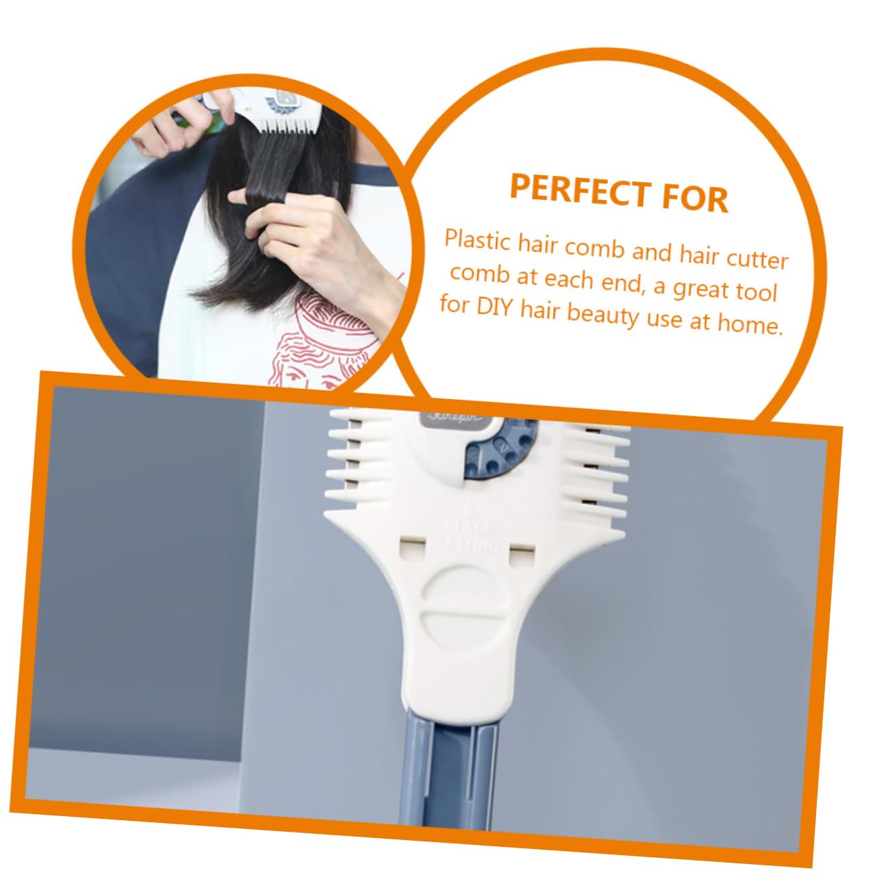 CALLARON Double Sided Hair Cutter Trimmer with Razor and Plastic Comb for Long and Short Hair DIY Styling