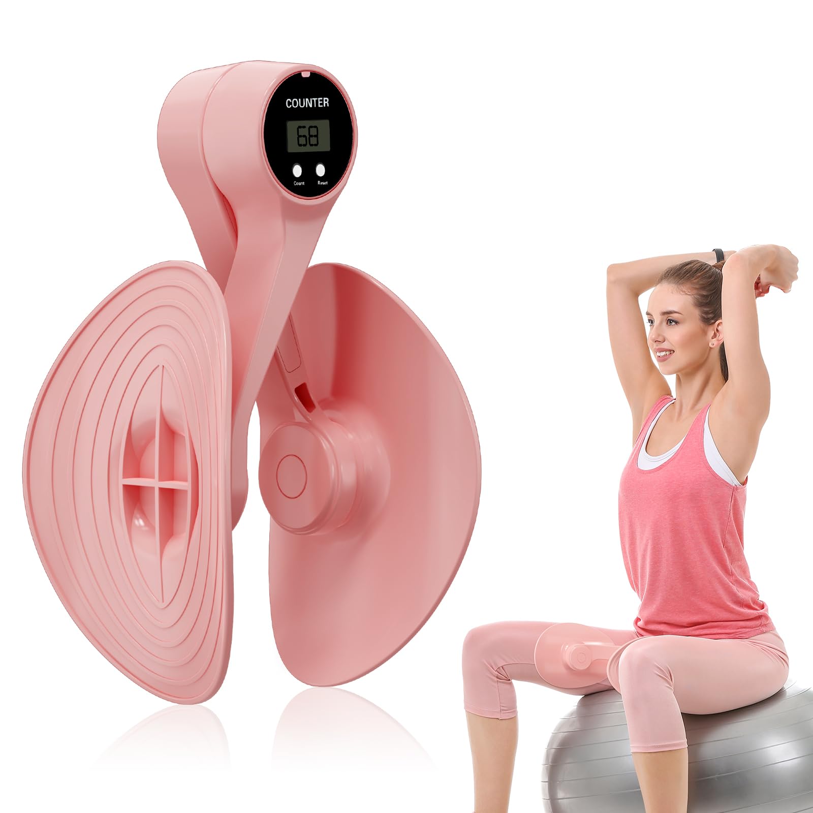 Rinforzo per il pavimento pelvico interno coscia per donne, attrezzo per esercizi per gambe e cosce, con rotazione a 360 gradi, regolabile per coscia, anca, braccio, gamba e schiena