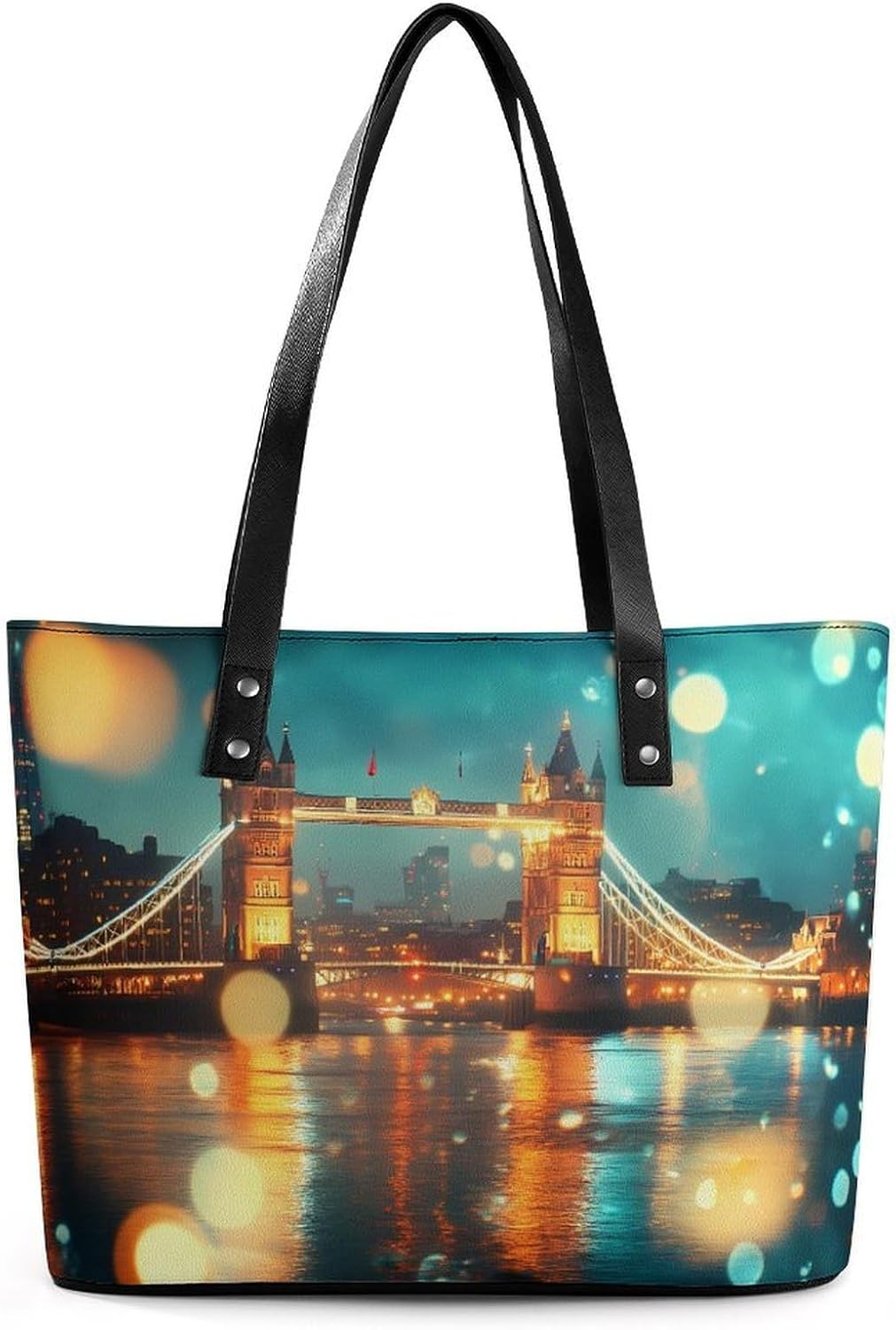 Tower Bridge in London England Night Women's Satchel Handbags Tote Shoulder Bag Purses for Travel Shopping Work