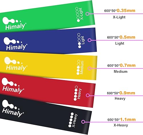 Miniatura 2 de Himaly Banda de resistencia antiroturas, banda elástica de ejercicio, correas de mano y tobillo, fitness en interiores y exteriores, banda de