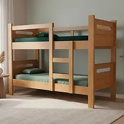 Beliche Compacta Moderna Vira Duas Camas Solteiro Com Design Funcional E Estrutura Reforçada (Nature)