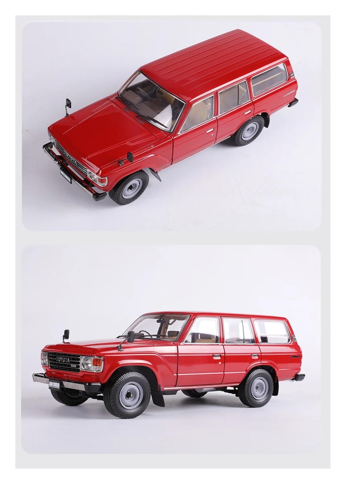 Modellino Di Auto In Lega Di Zinco 1:18 Adatto Per Toyota Land Cruiser LC60 Collezione Di Modelli Di Auto In Lega Pressofusa In Metallo Modellino Di Auto Pressofuso(Red)