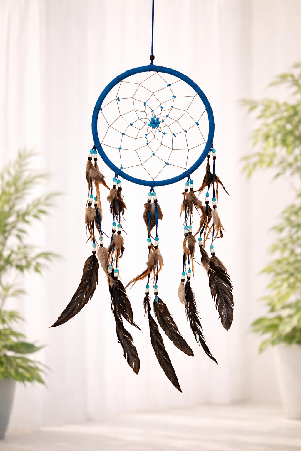 OMA acchiappasogni Dreamcatcher – Fatto a Mano, di Grandi Dimensioni – Lunghezza 71,1 cm x Diametro 22,9 cm Marca Turquoise Suede