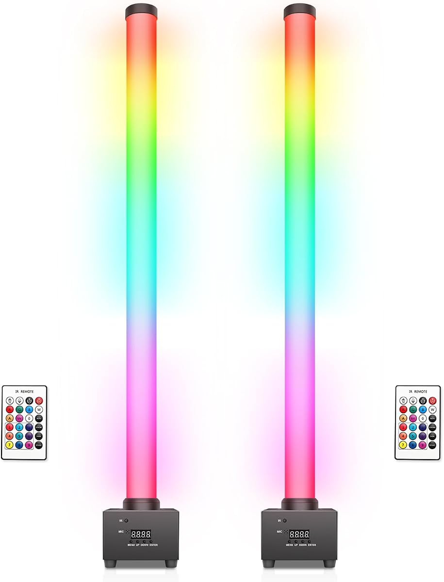 LED Stage Light Bar: 360° Full Coverage Lighting - 60W 120LED RGB Pixel Tube - Remote DMX Control - Great for DJ Party Live Show Band Club Event