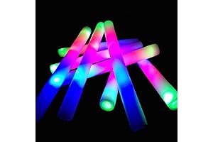 36 Pack Glow Sticks LED Glow in The Dark Party Foam Sticks