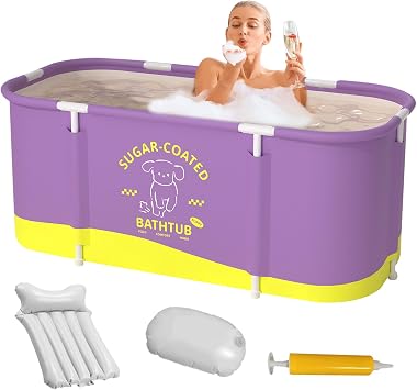 Portable Bathtub - Foldable Bath Pool | Dip Bathtub | 45.3 x 23.6 x 19.7 Inch Foldable Pool Hot Bath Ice Bath Bathtub Separate Family Bathroom Immersion Hot Spa Bath