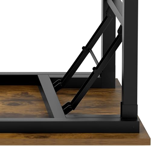 Miniatura 65 de Need AC5FB - Escritorio plegable para computadora y oficina en casa, moderno, no requiere montaje, color marrón rústico y marco negro, 39 3/8 in