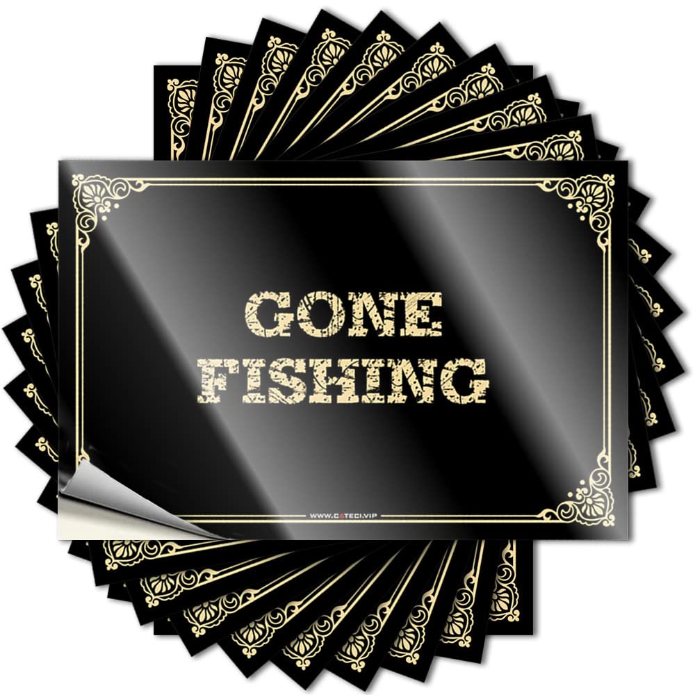 Fzfn Colour Bedroom Accessories Christmas Sticker - Gone Fishing Helmet Waterproof Vinyl Sticker(12X18cm)