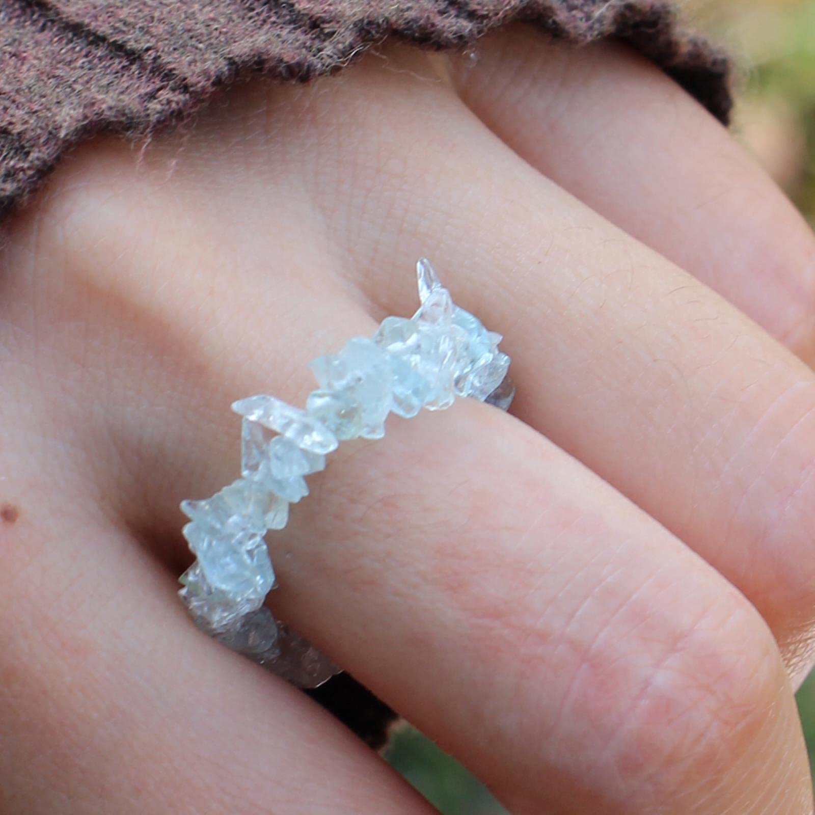 6 Anelli Antistress Donna - Spinner Con Perline, Argento, Regolabili, Regalo - Foto 9